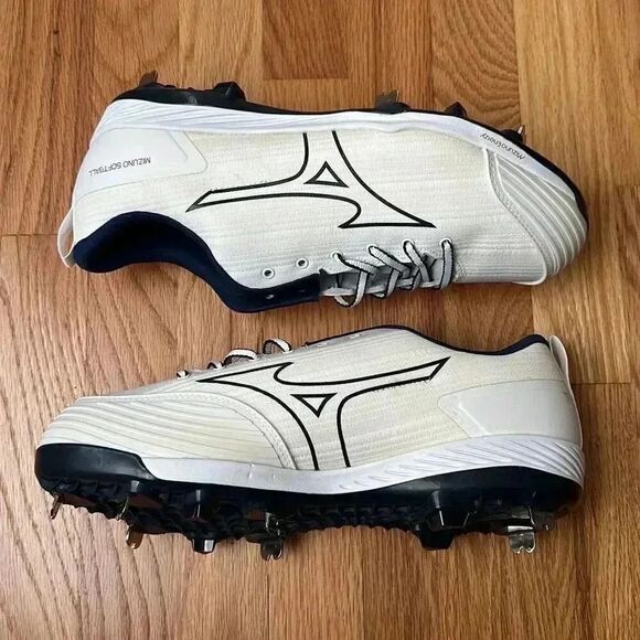 Mizuno Softball Enerzy Softball Cleats White / Navy Blue US 11.5 Women’s - Picture 2 of 11